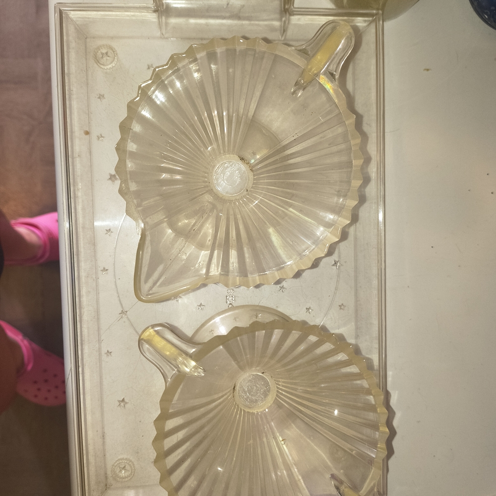 Vintage Glass Cream and Sugar Set